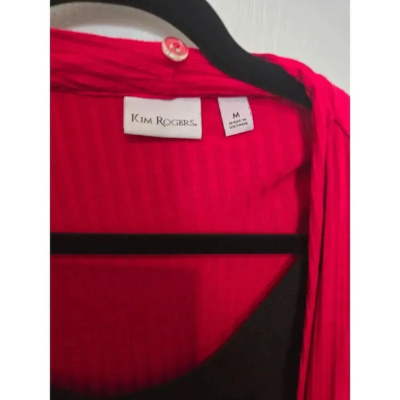 Kim Rodgers Red Black Cardigan M - Picture 6 of 7
